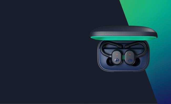 Bővíthető, biztonságosan illeszkedő, push-aktív, valódi vezeték nélküli fülhallgatókSkullcandy VB8813 sötétkék/zöld