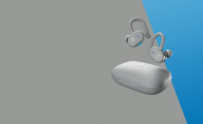 Bővíthető, biztonságosan illeszkedő, push-aktív, valódi vezeték nélküli fülhallgatókSkullcandy VB8814 világos szürke/kék