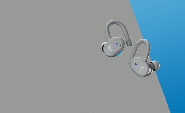 Bővíthető, biztonságosan illeszkedő, push-aktív, valódi vezeték nélküli fülhallgatókSkullcandy VB8814 világos szürke/kék