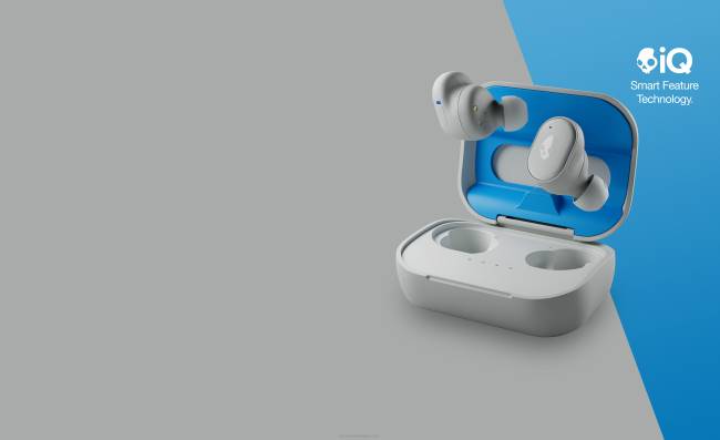 Bővíthető tech prémium hangzás igazi vezeték nélküli fülhallgatókSkullcandy VB8810 világos szürke/kék