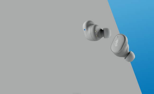Bővíthető tech prémium hangzás igazi vezeték nélküli fülhallgatókSkullcandy VB8810 világos szürke/kék