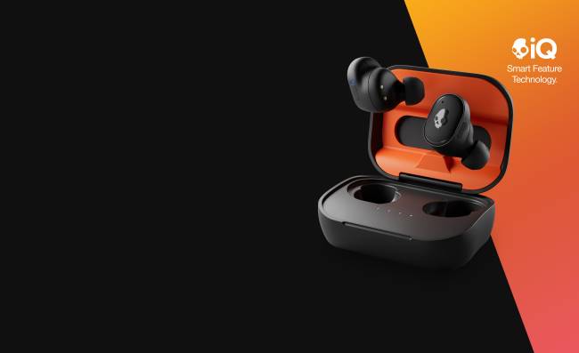 bővíthető technológiai vezeték nélküli töltés, amely valódi vezeték nélküli fülhallgatókat biztosítSkullcandy VB887 fekete/narancs